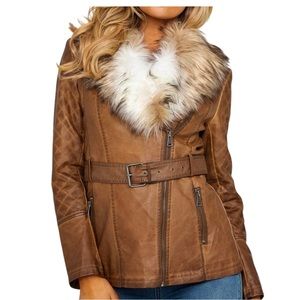 Scully Faux Fur Trim Jacket